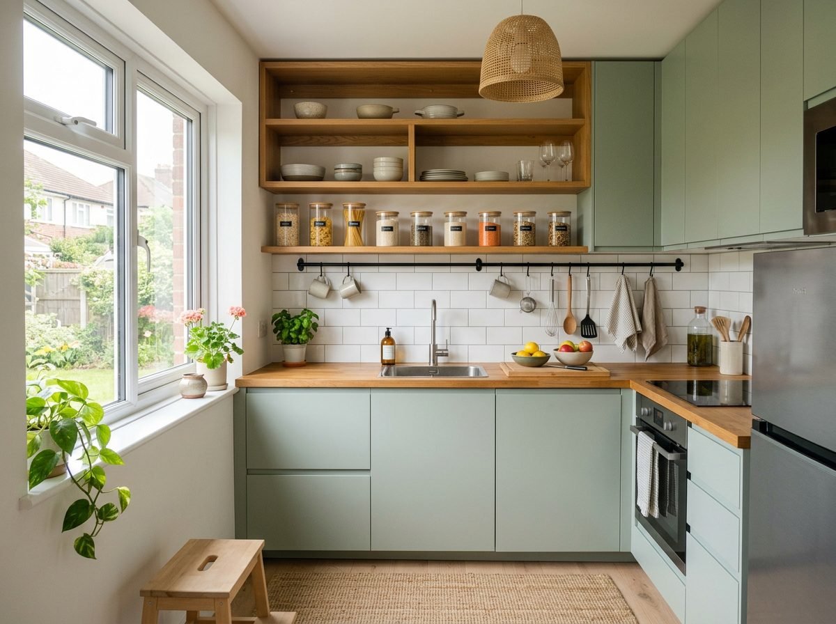 kitchen with cabnets