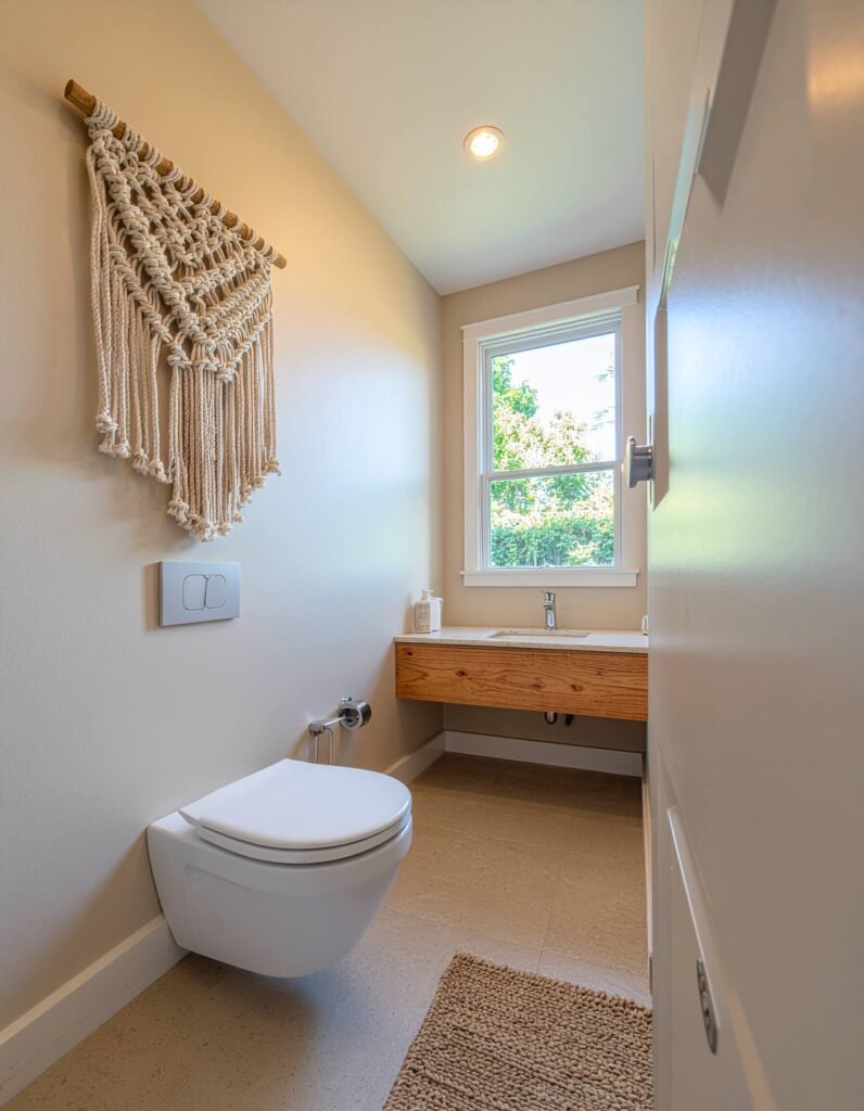 macrame woven wall art bathroom decor