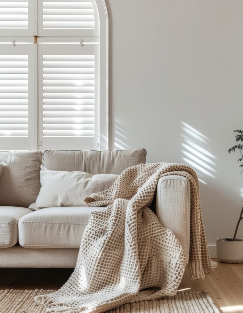 throw blanket draped