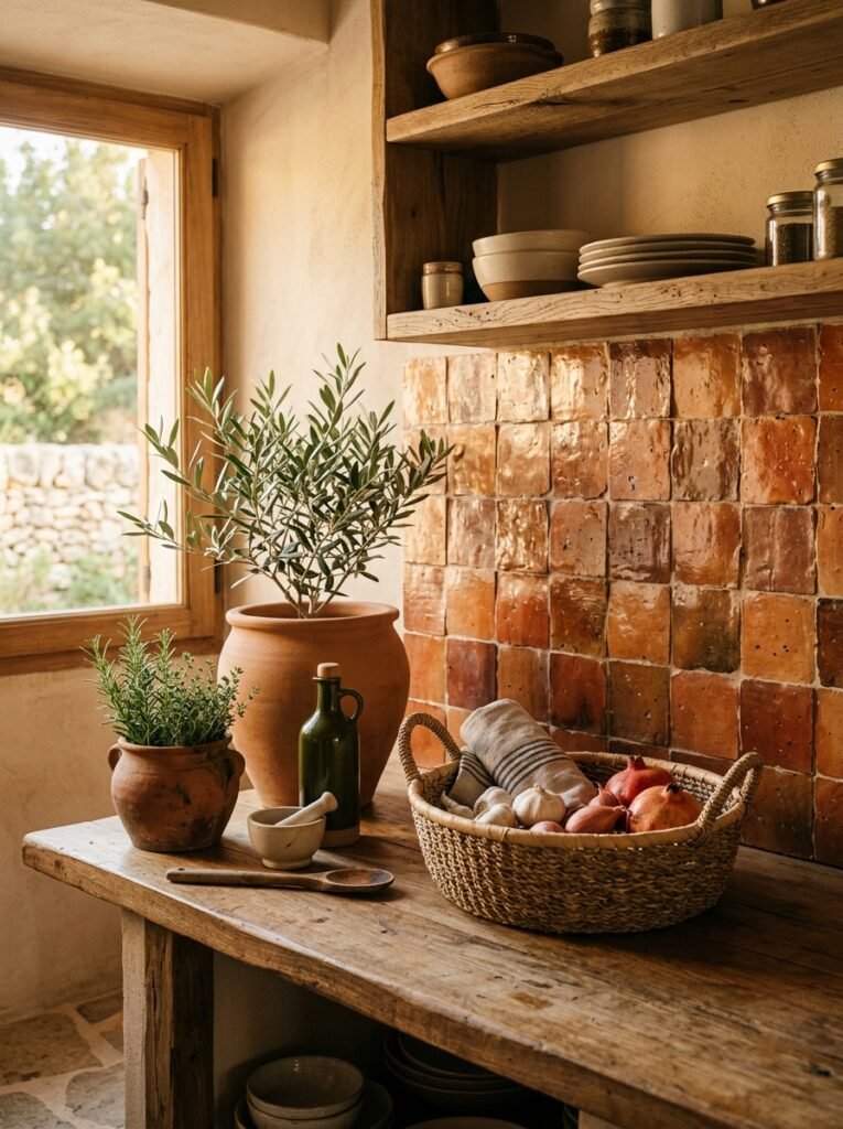 A Mediterranean-style kitchen corner